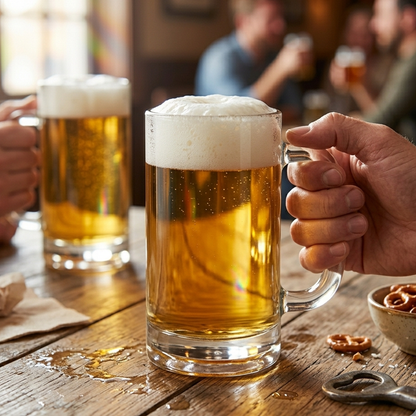 Tarro Cervecero Estriado 473 ml / 16 oz Diseño Clásico | By Kinso Home
