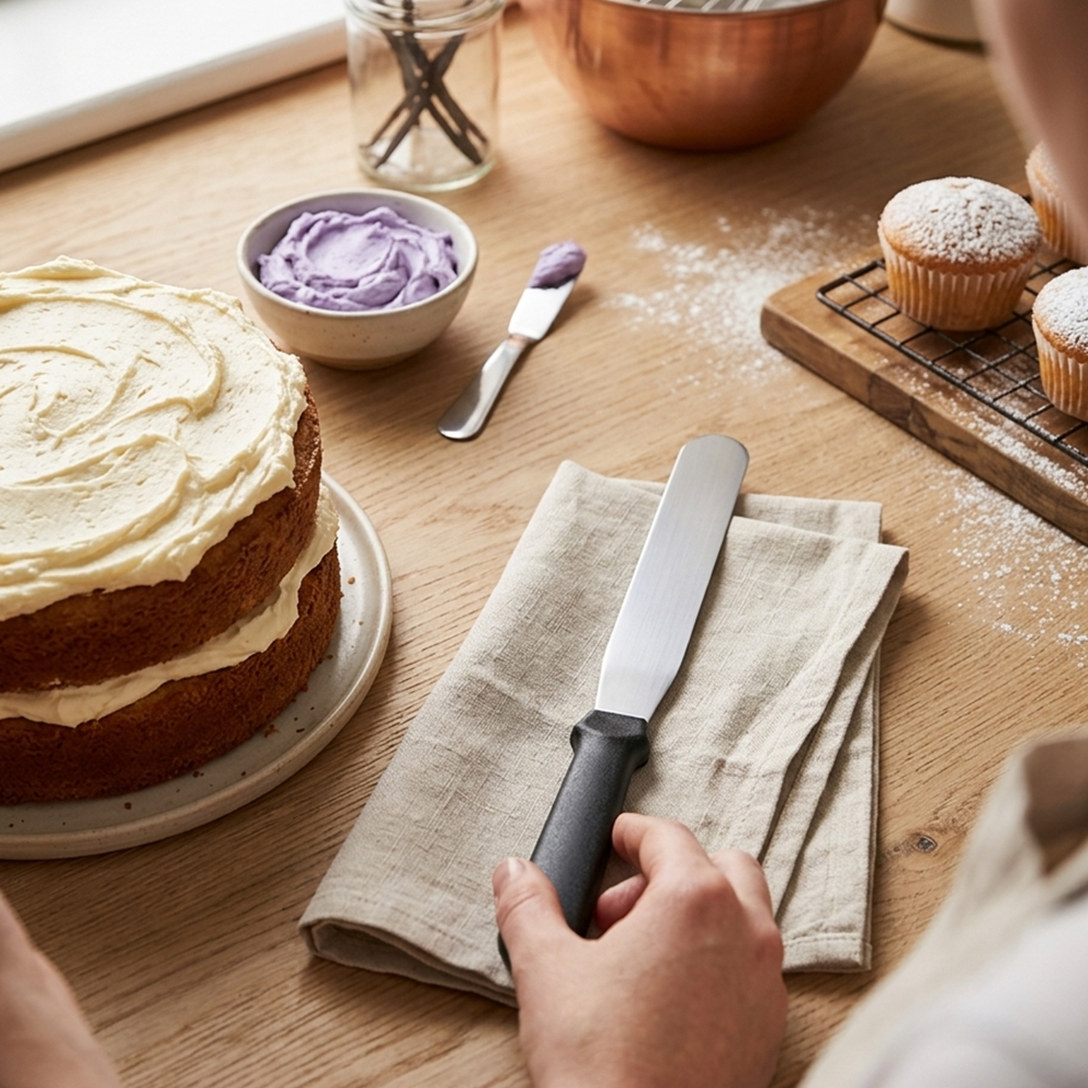 Espátula Pastelera 25 cm de Acero Inoxidable para Repostería | Kinso Home