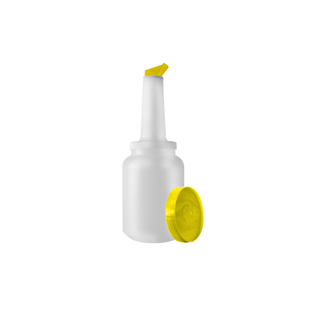 Botella para Bar 1 Litro con Tapa Amarilla para Bebidas y Jarabes | Kinso Home