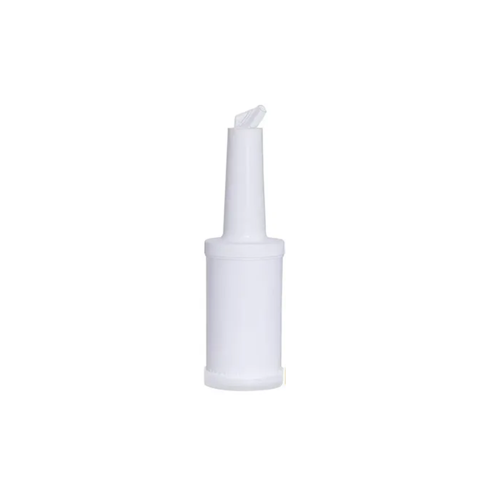 Botella para Bar 1 Litro con Tapa Blanca para Bebidas y Jarabes | Kinso Home