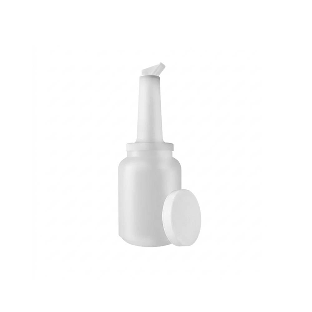 Botella para Bar 1 Litro con Tapa Blanca para Bebidas y Jarabes | Kinso Home
