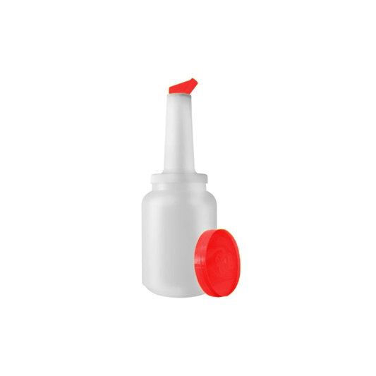 Botella para Bar 1 Litro con Tapa Roja para Bebidas y Jarabes | Kinso Home