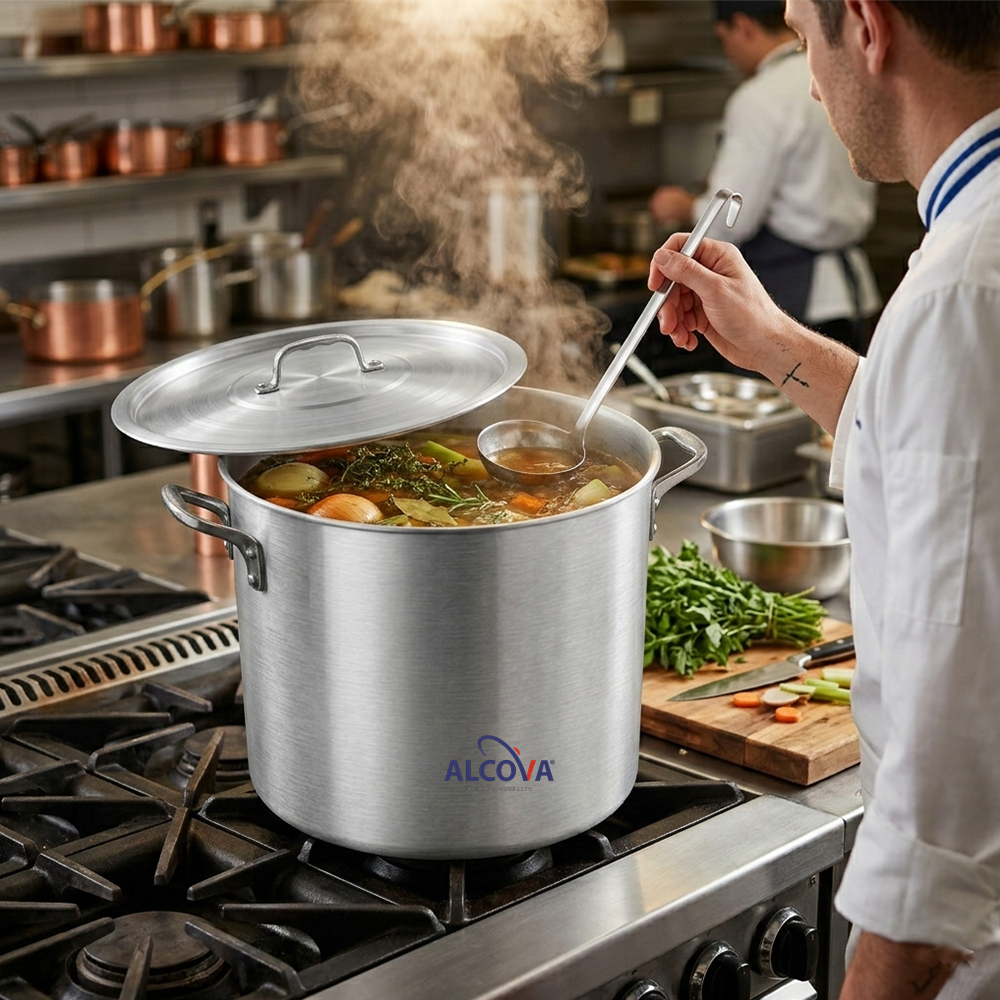 Olla Recta Experta Profesional 22 cm 3 mm de Aluminio para Cocina Profesional | Alcova By Kinso Home