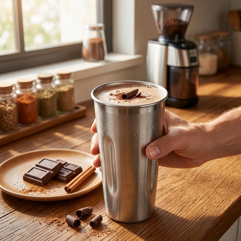 Vaso Chocomilero Standard de Aluminio para Bebidas | Alcova By Kinso Home